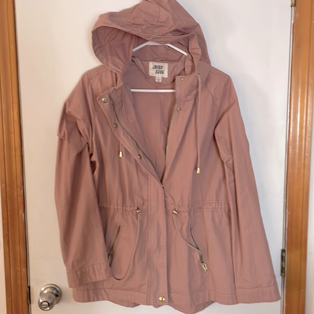 Blush lightweight hooded jacket size large